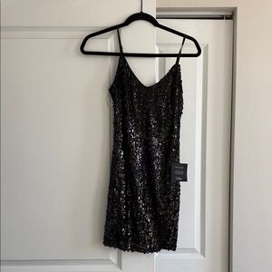 Elegant Black Sequin Dress